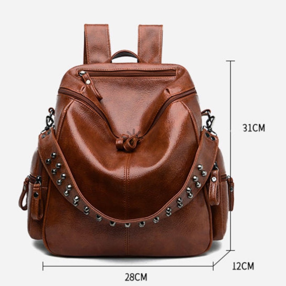 PU Leather Rivet Backpack - Picture 8 of 12